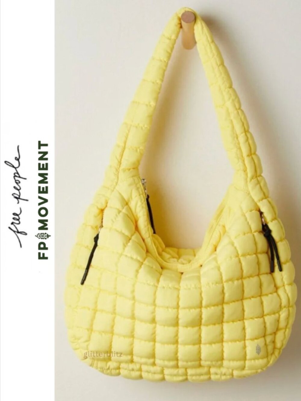 Free People Quilted Carryall SOUR CITRUS YELLOW